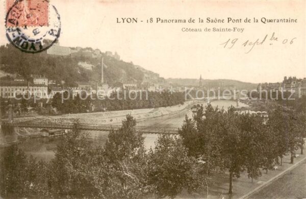 Lyon 69 Rhone Panorama de la Saône Pont de la Quarant