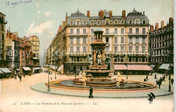 Lyon 69 Rhone La Fontaine et Place des Jacobins