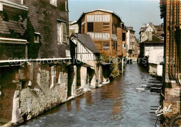 Pont-Audemer 27 Eure Vieilles habitations sur le bras sud de