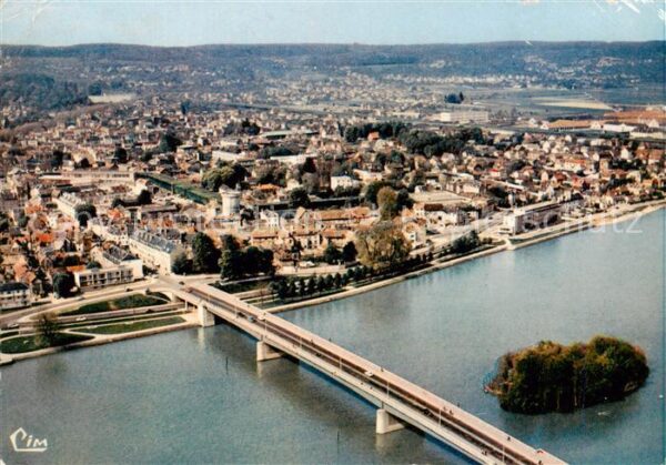 Vernon 27 Eure Le pont et les bords de la Seine vue aé