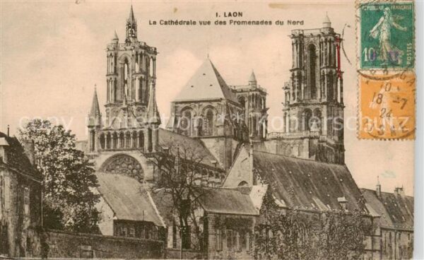Laon 02 Aisne La Cathedrale vue des Promenades du Nor