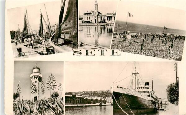 Sete Cette 34 Hafen Strand Aussichtsturm Ozeandampfer