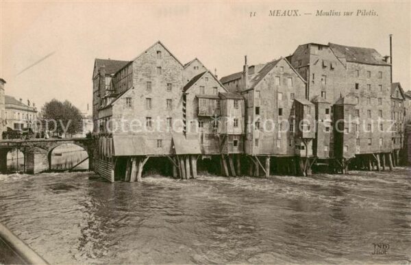 Meaux 77 Seine-et-Marne Moulins sur Pilotis
