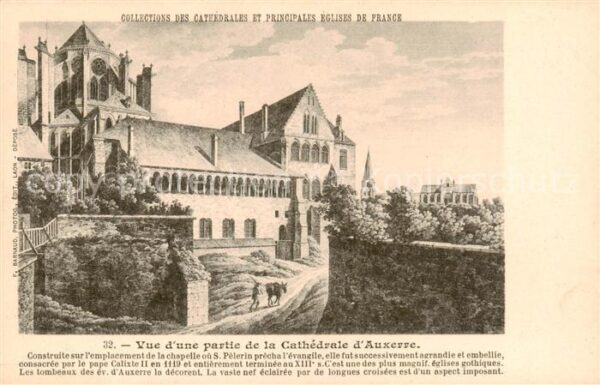 Auxerre 89 Yonne Vue d’une partie de la Cathedrale d_Aux
