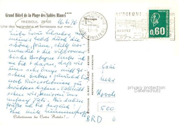 Treboul Douarnenez 29 Finistere Grand Hotel de la Plage des Sables Blan – Bild 2