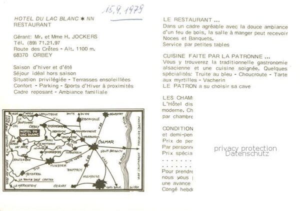 Orbey Haut Rhin Hotel Restaurant du Lac Blanc Vue aerie – Bild 2
