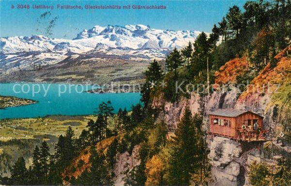 Uetliberg ZH Falltäsche Glecksteinhütte mit Glärnisc