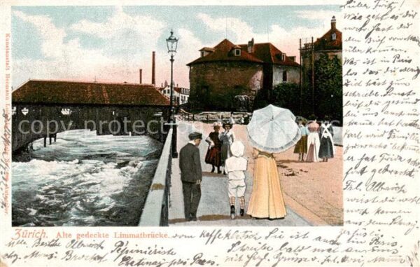Zuerich ZH Alte gedeckte Limmatbrücke