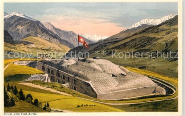 Airolo TI Fort Airolo Panorama Militärpost