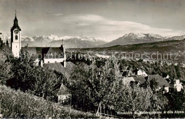 Hitzkirch am Baldeggersee mit Kirche und Alpenbli