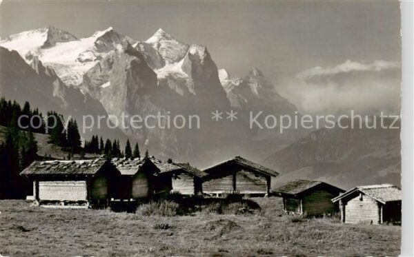 Hasliberg Meiringen BE Mägisalp mit Wetterhorngruppe und Eiger