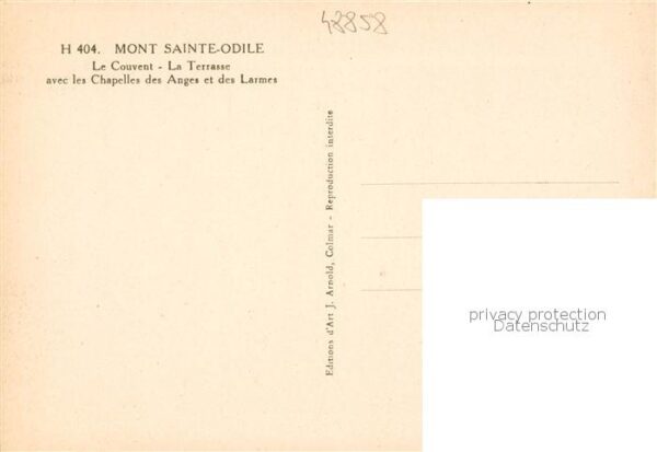 Mont-Sainte-Odile Mont-Ste-Odile 67 Le Couvent La Terrasse avec les Chapell – Bild 2
