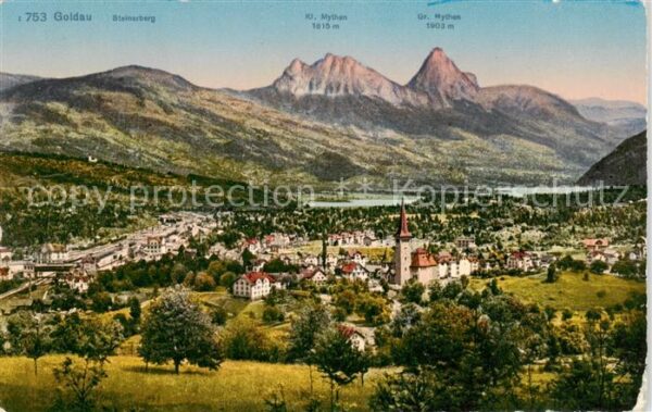 Goldau Arth SZ Panorama mit Gr und Kl Mythen