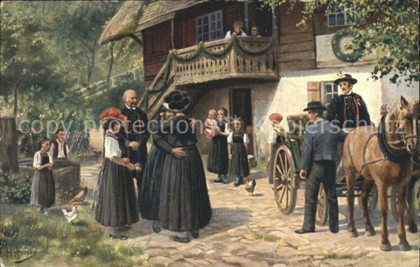 Hoffmann Heinrich Abschied vom Elternhaus Trachten Schwar