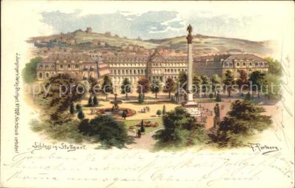 Perlberg F. Nr. 109a Schloss Stuttgart Litho