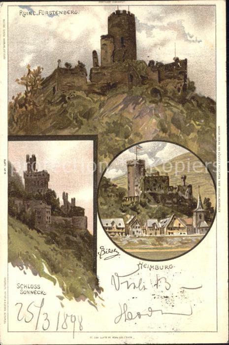 Biese Carl Karl Ruine Fürstenberg Heimburg Schloss Sonn