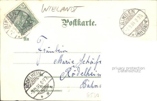 Wielandt Manuel Litho Bingen Mäuseturm Ruine Ehrenfels – Bild 2
