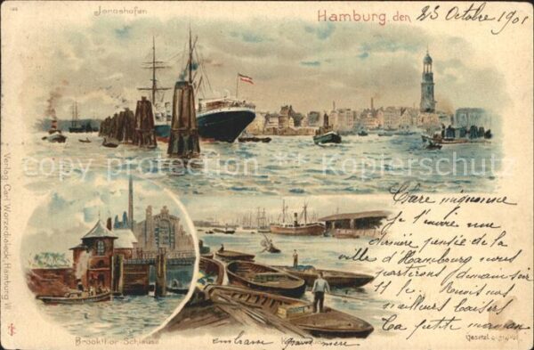 Schiffe Ships Navires Boote Jonashafen Brooktorschleuse Hambu