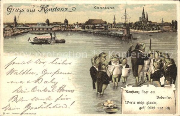 Vermenschlicht Frösche Dirigent Gesang Chor Konstanz L