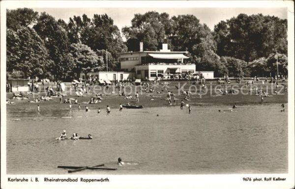 Foto Kellner Rolf Nr. 9676 Karlsruhe Rheinstrandbad Rappenwör