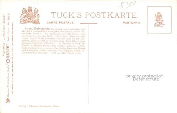 Verlag Tucks Oilette Nr. 603 B Bonn Universität – Bild 2