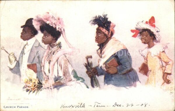 Verlag Tucks Oilette Nr. 2723 Church Parade Colored Folks Hochze