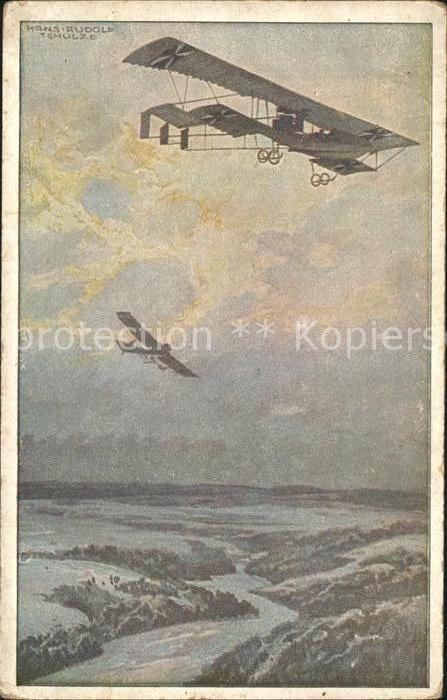Flugzeuge WK1 Militärdoppeldecker Erkundungsfahrt Arg
