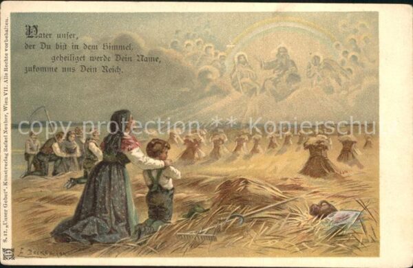 Doecker E. Gebet Landwirtschaft  Rechen Jesus Rege