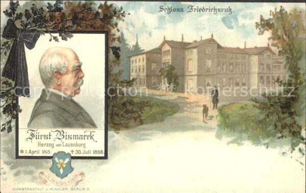 Bismarck Schloss Friedrichsruh Litho