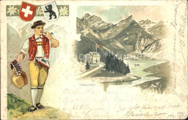 Sennerei Senner Trychle Seealpsee Litho
