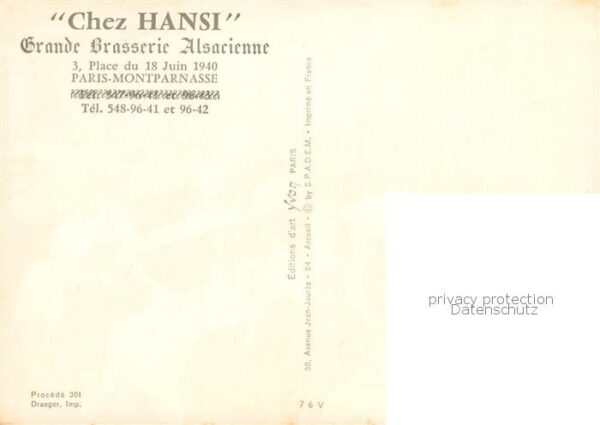 Montparnasse Paris Chez Hansi Grande Brasserie Alsacienne – Bild 2