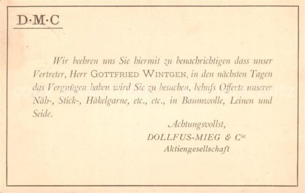 Muelhausen Elsass Dollfus Mieg et Cie Aktiengesellschaft