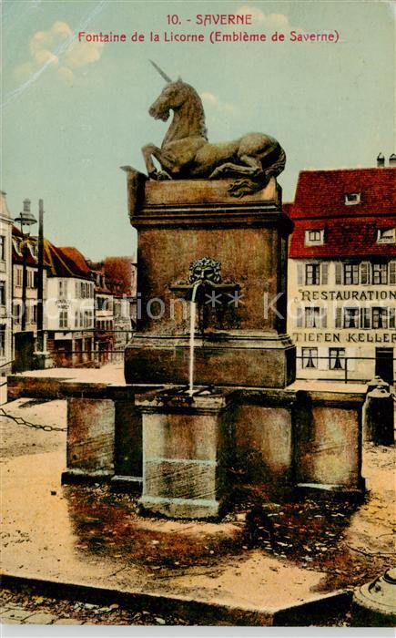Saverne Zabern 67 Bas Rhin Alsace Fontaine de la Licorne Embleme de Saver