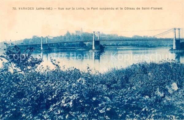 Varades 44 Loire-Atlantique Vue sur la Loire le Pont suspendu et le