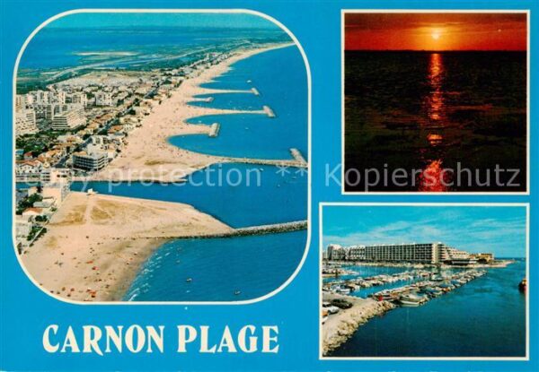 Carnon-Plage 34 Herault Vue aérienne Coucher de soleil sur l ét