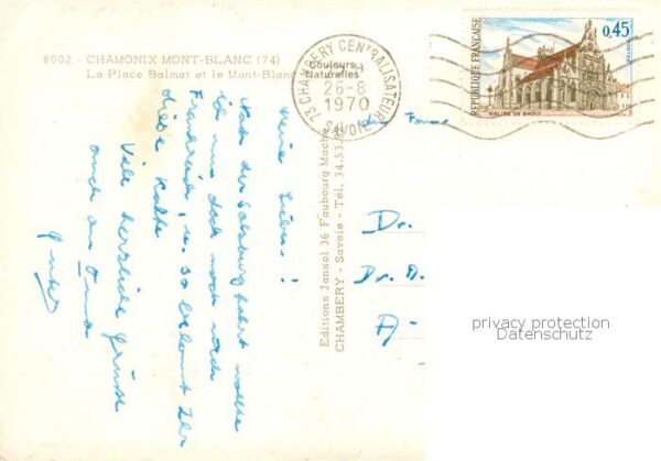 Chamonix 74 Haute-Savoie La Place Balmat et le Mont Blanc – Bild 2