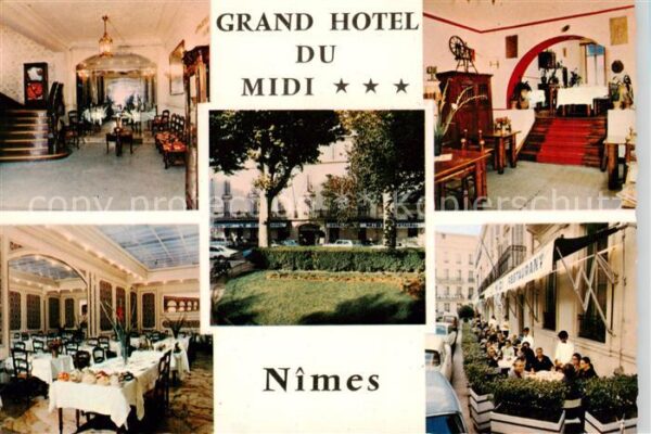 Nimes 30 Grand Hotel du Midi Gasträume Park Trep