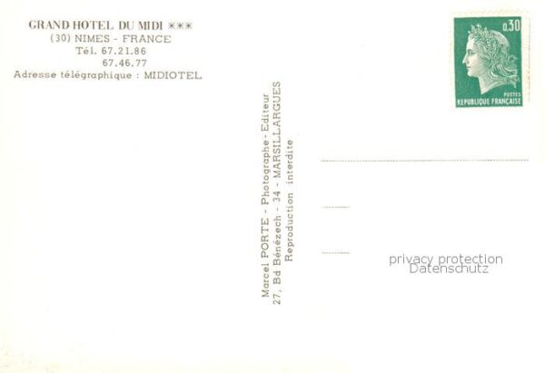 Nimes 30 Grand Hotel du Midi Gasträume Park Trep – Bild 2