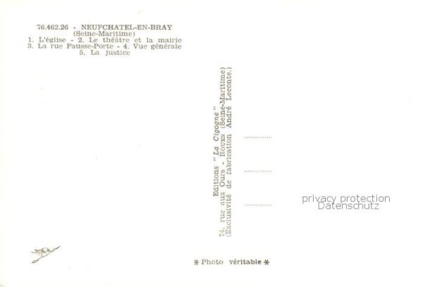 Neufchatel-en-Bray 76 Seine-Maritime Eglise Théâtre Mairie Rue Fausse Porte – Bild 2