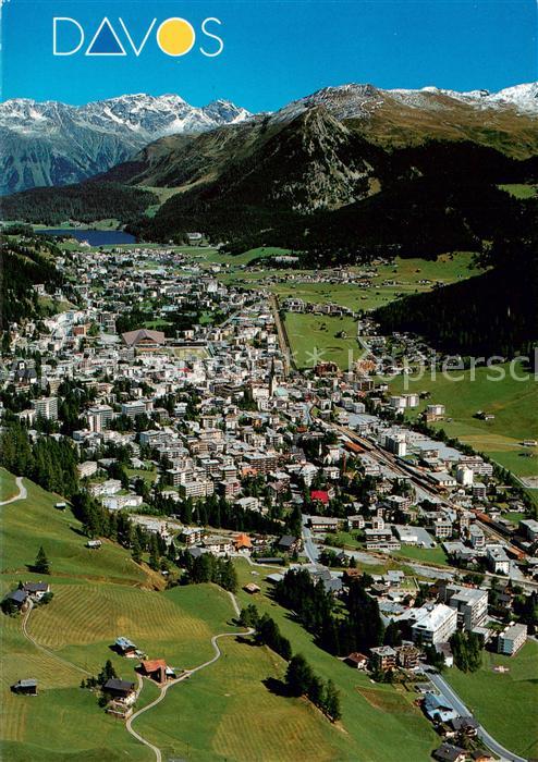 Davos GR Panorama Blick gegen Rhätikonkette