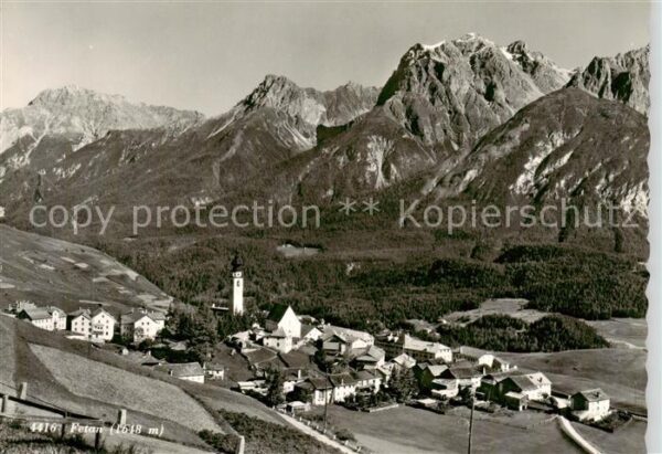 Fetan Gesamtansicht mit Alpenpanorama