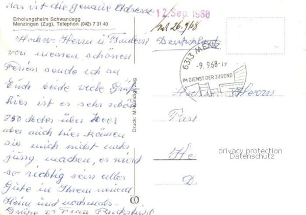 Menzingen  ZG Erholungsheim Schwandegg Fliegeraufnahm – Bild 2