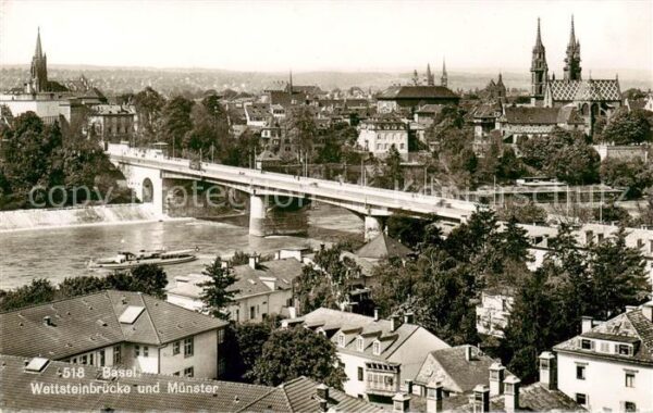Basel BS Wettsteinbrücke und Münster