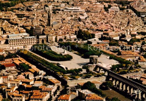 Montpellier Herault Vue aerienne sur le jardin du Peyrou l’