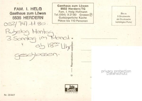 Herdern Steckborn Gasthaus zum Löwen Restaurant – Bild 2