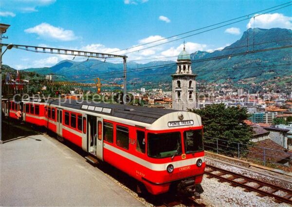 Lugano Lago di Lugano TI Neuer Gelenkzug der Lugano Ponte Tresa
