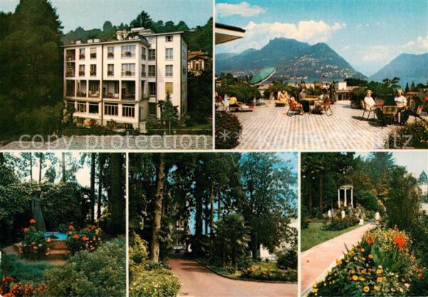 Lugano Lago di Lugano TI Casa S Birgitta Terrasse Parkt Details