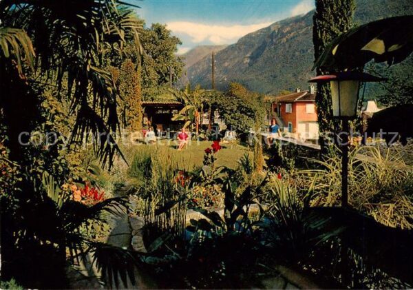 Losone TI Garten der Pension Restaurante San Gior