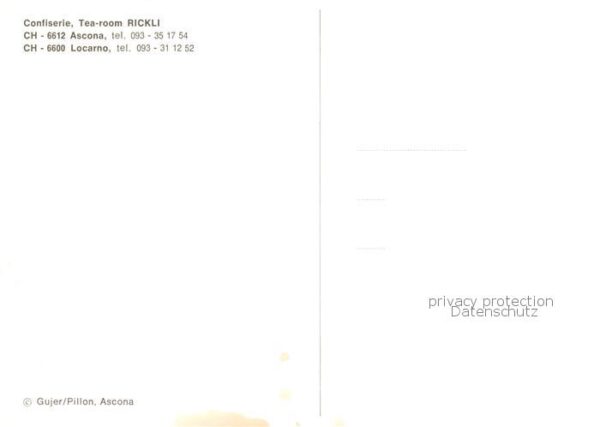 Ascona Lago Maggiore TI Tea Room Rickli Gaststube Kuchentheke – Bild 2