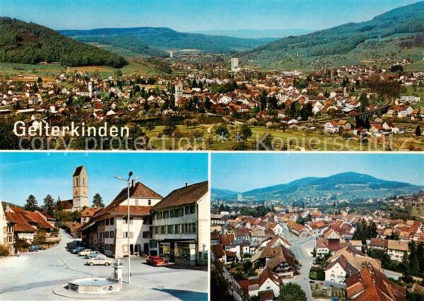 Gelterkinden BL Panorama Marktplatz Kirche Ortsansicht